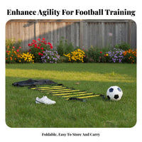 Enhances Balance and Coordination Speed Training Ladder Sturdy Construction Foldable Agility Ladder Anti-Slip Surface Sports Equipment Extendable Design for Football Players, Athletes, Coaches