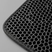 Cat Litter Mat with Double Layer Design, Washable Honeycomb Hole EVA Foam Pad, Easy Clean Trapping Surface for Indoor Kitten Supplies, Large Grey