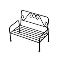 Vintage Iron Chair-Shaped Flower Stand and Cup Saucer Rack