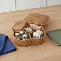 Divided Serving Tray Decorative Divided Snack Basket Handmade Look for Tabletop