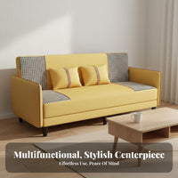 Foldable Design Folding Sofa Bed Easy Assembly Textile Futon Couch High-Density Sponge Cushion 3 in 1 Convertible Loveseat Solid Wood Frame for Small Space Dwellers, Homeowners, Office Workers