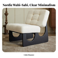Grinning Face Armchair Nordic Design Oversized Comfy Single-Sofa Wabi-Sabi Aesthetic Soft Padded Seat for Living Room