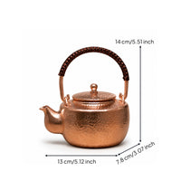 Hammered Copper Tea Kettle Compact Handmade Copper Tea Kettle Vintage Influenced Teapot with Lid for Collectors