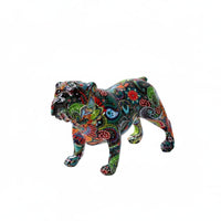 Resin Canine Figure Figurine Eye-Catching Colorful Canine Figure Statue High-Gloss Finish Artistic Dog Statue for Living Room