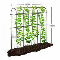 Garden Trellis for Climbing Plants and Plant Support, Stainless Steel Panels for a Raised Bed, Large Metal Cucumber Trellis, 5 Rows of Crossbars