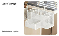 Lidded Brush rotating organizer vertical surfaceMountable Cosmetic Organizer Multi-Compartment