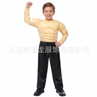 Kids Gladiator Muscle Costume Jumpsuit for Halloween