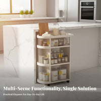 Foldable Multi-Tier Trolley Multifunctional Side Table Lockable 360° Wheels