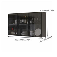 1 Bathroom Wall Cabinet Floating Display Shelf Wall Mounted Storage Cabinet Kitchen Cabinet with Glass Doors Solid Wood for Kitchen Bathroom Balcony Suitable for Gift Giving Home Organization
