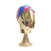 Gold Electroplated Head Model Display Stand for Headwear and Wigs