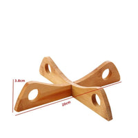 Cross Pot Stand Long-Lasting Bamboo Trivet Non-Slip for Dining Table