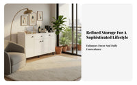 Coffee Bar Cabinet with Dining Room Buffet Household Furniture Kitchen Storage Console and Enclosed Compartments Featuring Sleek Modern Design Suitable for Entryway Living Room Home Organization