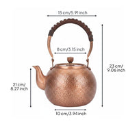 Chinese Style Copper Kettle Thickened Body Hammered Copper Teapot Uniform Heat Conduction for Collectors