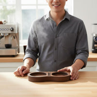 Walnut Wood Coffee Tamper Stand Food Grade Finish for Cafe, Kitchen Counter