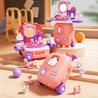 Pretend Travel Suitcase Play Set Portable Toy Suitcase with Wheels for Children, Toddlers, Playroom