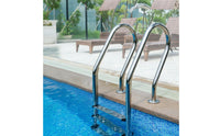 Stainless Steel Pool Ladder Rustproof 2-Step Pool Ladder Polished for Inground Pools