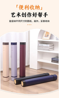 Square Flip-Top Art Tube with Adjustable Length, Plastic Storage Tube for Posters and Artwork