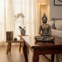 Resin Buddha Figurine Ornamental Buddha Statue Good Luck for Entryway