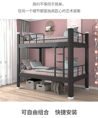 Bunk Bed with Storage, Carbon Steel, Black