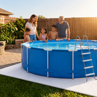 Pool Underlay, Pool Mat, Pool Sheet, Thick Felt Fabric, Garden Pool Protection, Prevents Water Temperature Drop