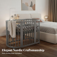 Bedside Sleeper Net Netting Cover 5-in-1 Oval Infant Bed Includes Changing Table Nursery Furniture for Infants, New Parents, Bedroom, Indoors
