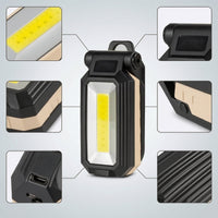 Long-Lasting LED Work Light with Bracket Foldable COB Work Light Rugged Lighting Handsunrestricted for Mechanics, Workshop, Auto Repair, Camping, Emergency