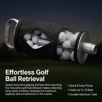 Telescopic Golf Ball Retriever Bag, Golf Ball Collector with Bag, Golf Ball Collector Aluminum Alloy, Golf Ball Collector Holds 70 Balls
