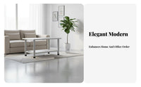 Double-Level Rectangular Stand Modern Design Coffee Table Minimalist Aesthetic Easy to Clean for Renters, Adults