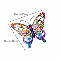 Iron Butterfly Wall Decor Raised Body 3D Butterfly Wall Decoration for Outdoor