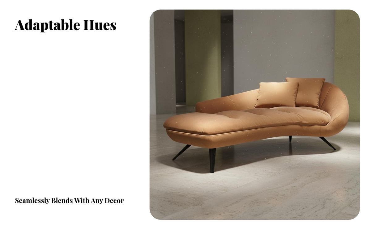 Luxury Aesthetic curved Chaise Lounge Space-Saving Ergonomic Chaise Plush Upholstery Indoor Furniture Deep Seat for Hospitality Professionals, Apartment Dwellers, Balcony, Hotel Lobby, Relaxation, Living Room