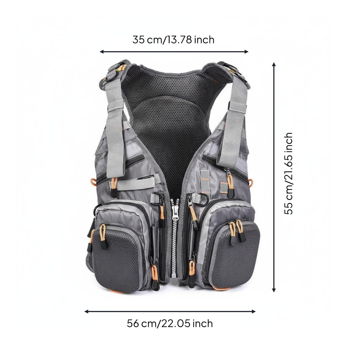 Multi-Functional Fishing Backpack Vest Floating Support Fly Fishing Vest Backpack Lightweight Outdoor Gear Breathable for Adults