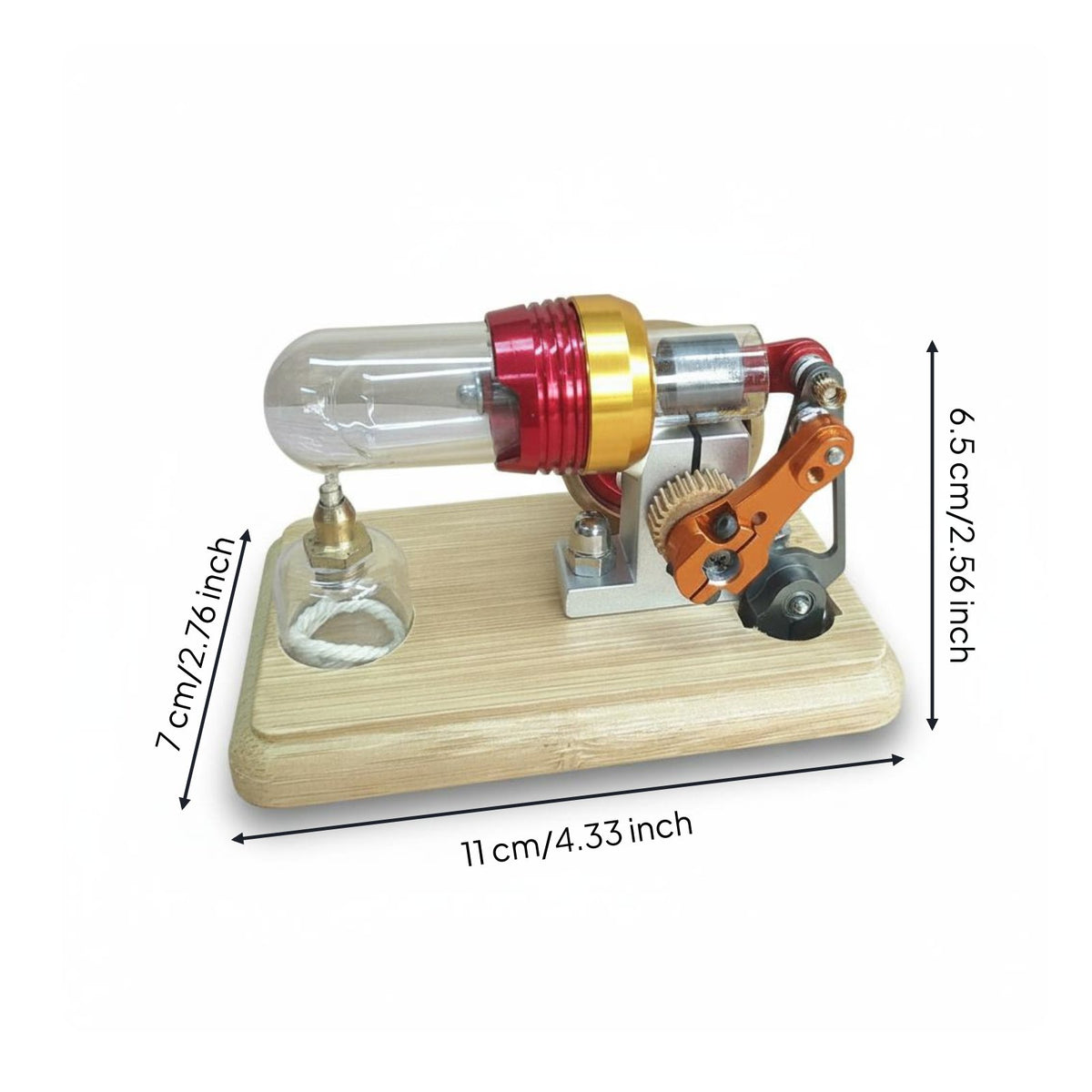 Thermodynamic Engine Model Precision Components Hot Air Thermodynamic Engine Bamboo Base Physics Experiment Model for
