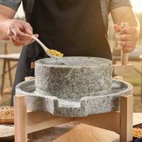 Stone Mill Non Electric Manual Stone Grinder Traditional Flour Grinder Rustic Design Food Prep Tool Easy to Clean