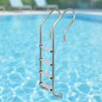 Stainless Steel Pool Ladder No Permanent Holes Pool Ladder with Handrails Rust-Resistant