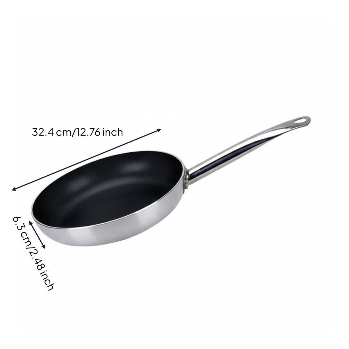 Non Frying Pan Versatile Single Handle Frying Effortless Pan to Clean Induction Compatible Skillet for Chefs, Commercial Kitchens, Restaurants