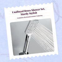Brass rain shower set, 3 modes