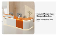 Modern Reception Desk Sturdy Construction Retail Front Desk Ample Storage Modern Checkout Counter for Receptionists, Business Owners