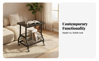 2-Tier Rolling End Table Minimalist Design 2-Tier Rolling representative of Small rooms