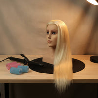 Handmade Mannequin Head with Shoulders Washable Cosmetology Mannequin Head Vinyl Hairdressing Doll Silicone for Hairdressers