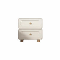 Streamlined Contemporary Design 2-Drawer End Table space-saving Size Nightstand Rounded Corners Storage Cabinet Multi-Purpose for Apartment Dwellers, Homeowners, Bedroom, Small Spaces, Dorm Room, Entryway