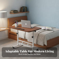 Multifunctional Adjustable Bedside Table Multi-Functional Mobile Laptop Stand Space-Saving for Seniors, Dorm Room, Home Away Ice