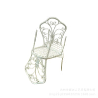 dollouse迷你小家具金属小椅子小桌子摆件娃娃屋场景装饰道具摆件