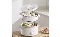 Multifunction Cooking Pot Ceramic-Coated Electric Cooker with Glass Lid Electric Hot Pot Nonstick Cooker with Lid Even-Heating