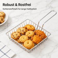 Square Cooling Rack, Rust-Resistant, Carbon Steel Cake Rack with Feet, Non-Stick for Pastries and Cookies