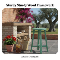 Round Top Rustic Stool French Country design Round Pedestal Holder Distressed Finish Farmhouse Decor for Homeowners, Cafe Owners