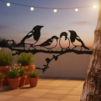 Bird Branch Outline Cutout Metal Bird Wall Decor Stake-Design for Yard