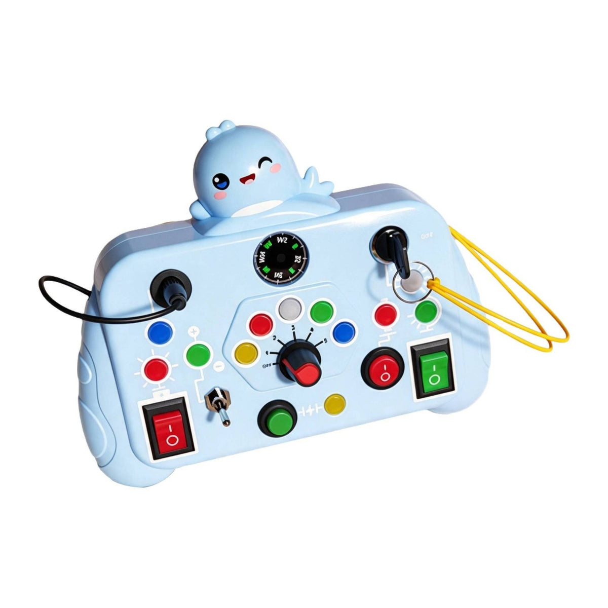 Self-Directed Learning Sensory Toy with Buttons Interactive Busy Board with Switches Educational Busy Board with LED Lights Compact for Toddlers, Kids, Playroom, Travel, Tabletop