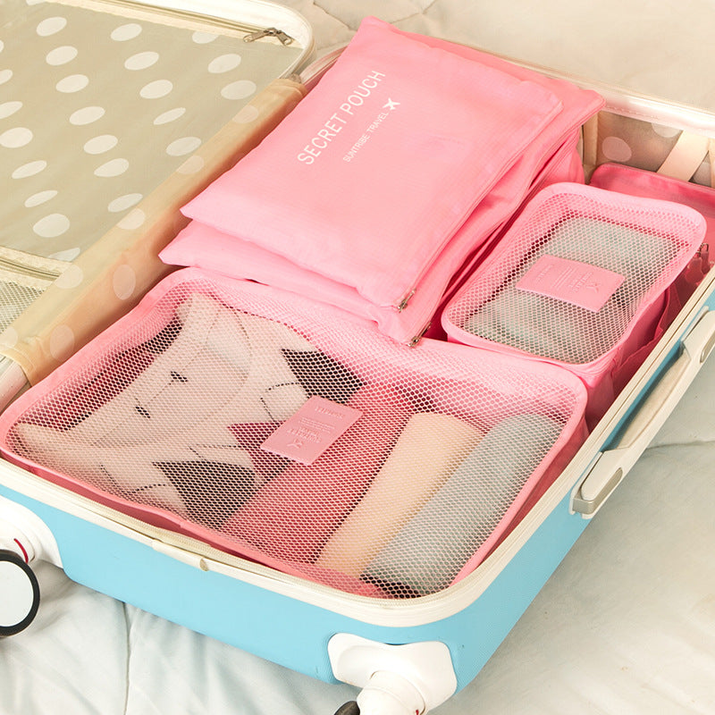 6-Piece Waterproof Travel Organizer Bags Set for Clothes