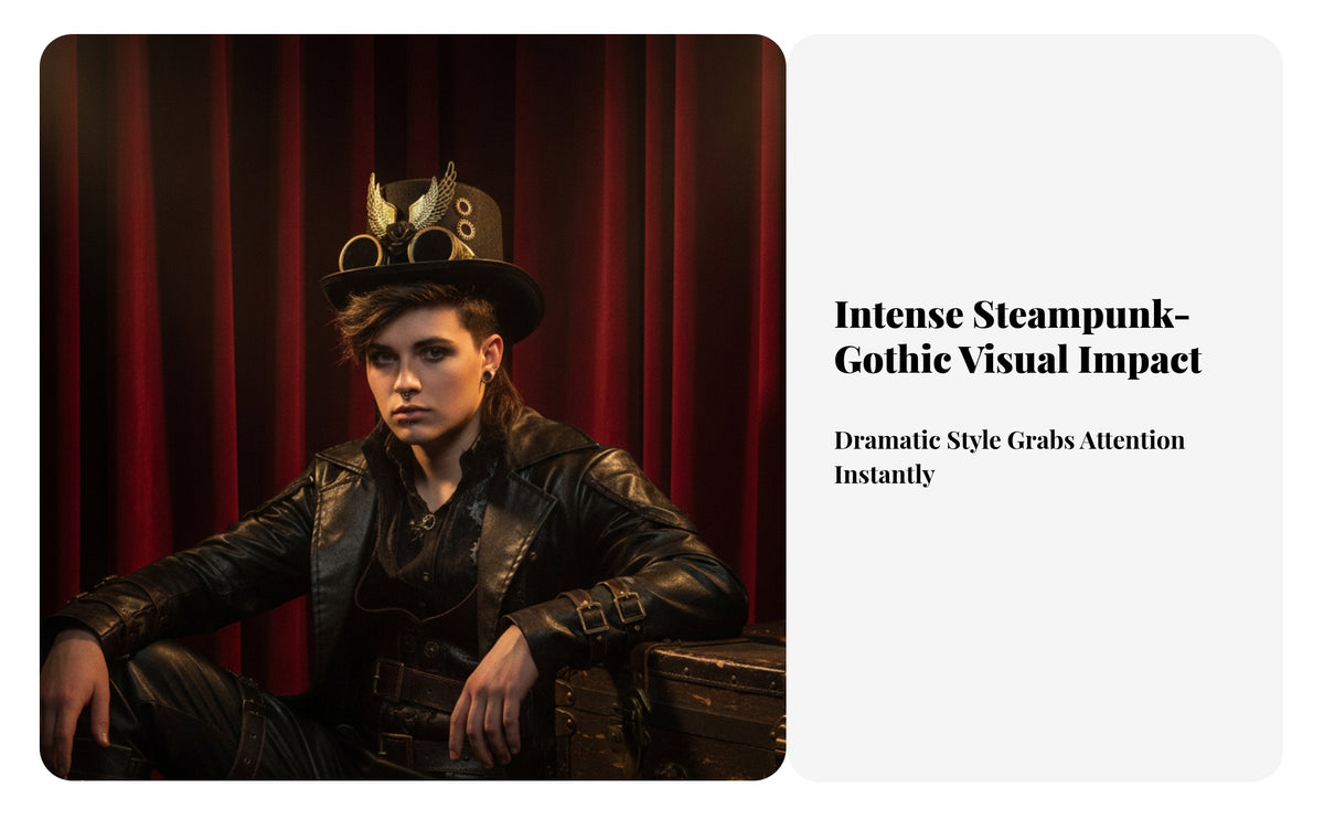 Eyepiece Details Steampunk Top Hat Wing Decoration Steampunk Headpiece Gear Accents Top Hat Headpiece Gold-Tone Trim
