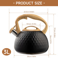 Hammered Stainless Steel Whistling Kettle 3L